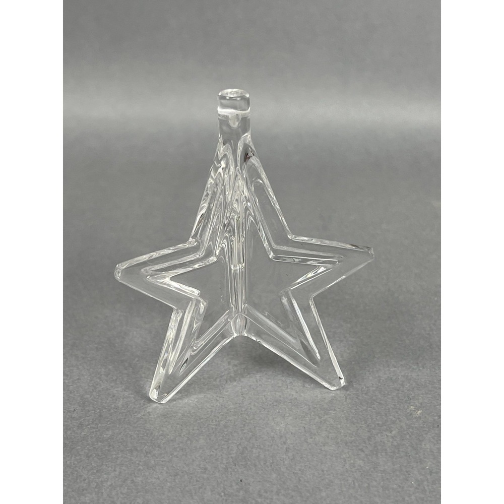 Vintage Val St Lambert Clear Crystal Christmas Star Holiday Ornament Belgium